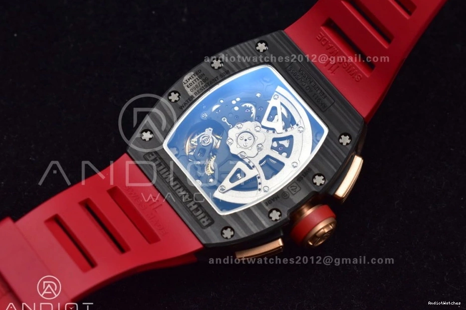 Rubber V Red Edition Lotus ModernLook 1:1 1020 Strap Dial A7750 KVF on Chrono Crystal Best RM011 NTPT 0324